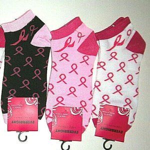 6 Prs Womens Breast Cancer Awareness Low Cut Socks